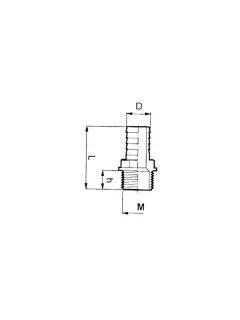 1032210 PRIKLJUČAK ZA CREVA 10 MM X 1/2" M ARG